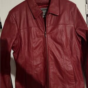 Wilson’s leather  Red Leather Zip Jacket